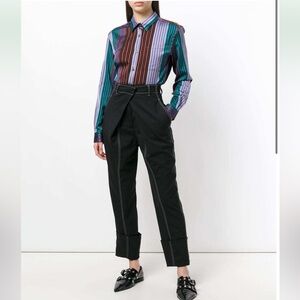 NWT Etudes Studio Martin Multicolored Vertical Striped Dress Shirt size S